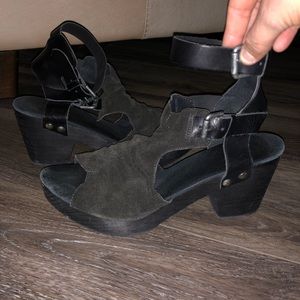 Free People heeled clog sandals